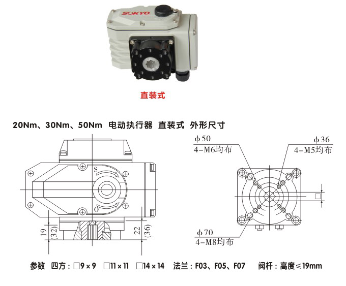 電動執(zhí)行器,電動頭,YTDG-RS50電動執(zhí)行機構(gòu)結(jié)構(gòu)圖,直裝式