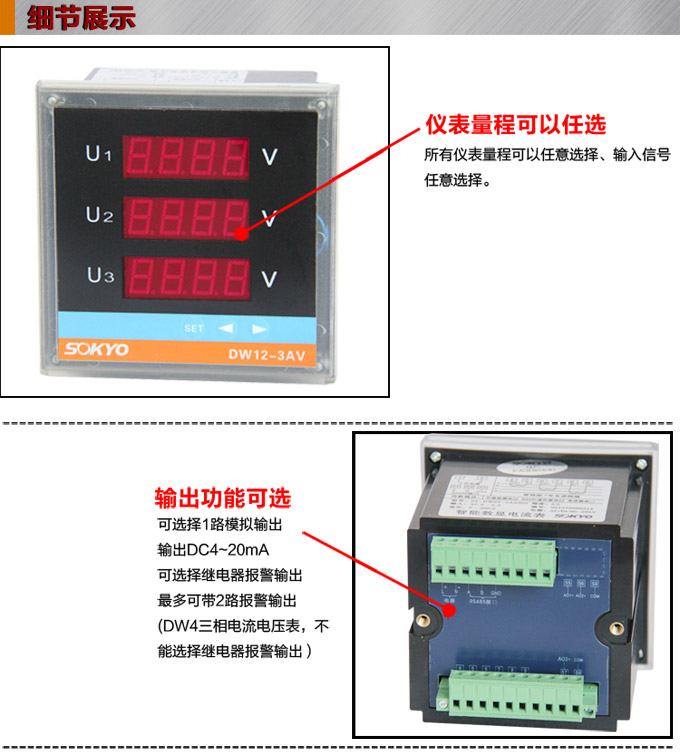 三相電壓表,DW12三相數(shù)字電壓表產(chǎn)品細節(jié)圖1