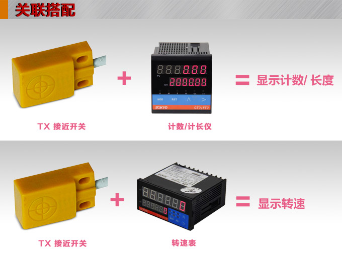 電感式接近開關,TX-W扁平形接近開關,接近傳感器關聯(lián)搭配