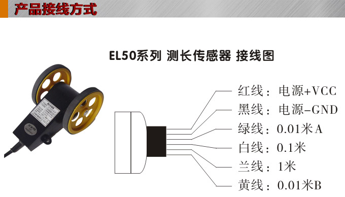 測(cè)長(zhǎng)傳感器,EL50計(jì)長(zhǎng)傳感器,米輪,旋轉(zhuǎn)編碼器接線方式 測(cè)長(zhǎng)傳感器,EL50計(jì)長(zhǎng)傳感器,米輪,旋轉(zhuǎn)編碼器接線方式